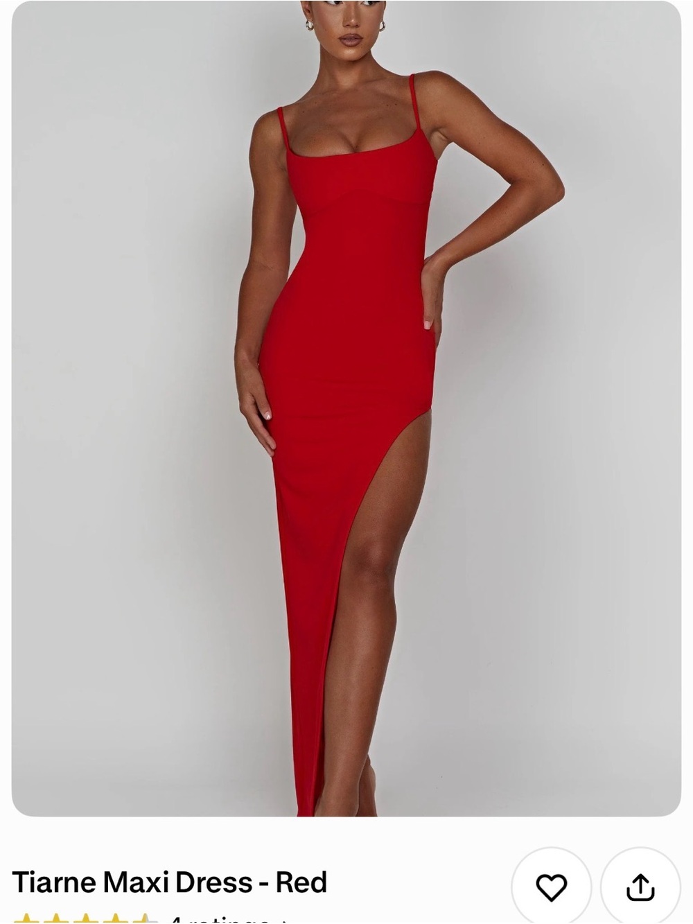 NWT BABYBOO Tiarne Red Maxi Dress with High Thigh Slit XS